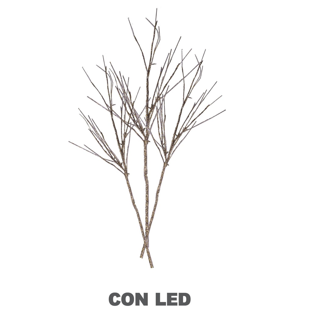 Luce rami glitter oro argento 72 led bianco caldo cm40x40h100 aliment. fissa