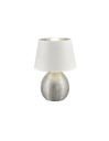 Lume Base Ceramica Argento Paralume Bianco Luxor Ø24 cm Trio Lighting
