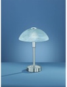Lumetto Led Touch Donna Nichel e Paralume Vetro Alabastro Trio Lighting