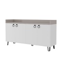 Madia Dea 4 ante bianco e light mocha 140x36x80 h