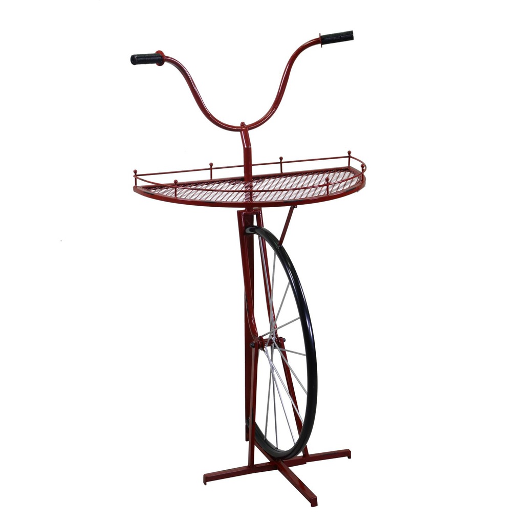Mensola metallo bicicletta rosso cm 64x33/38h81/115