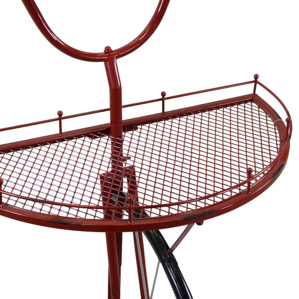 Mensola metallo bicicletta rosso cm 64x33/38h81/115