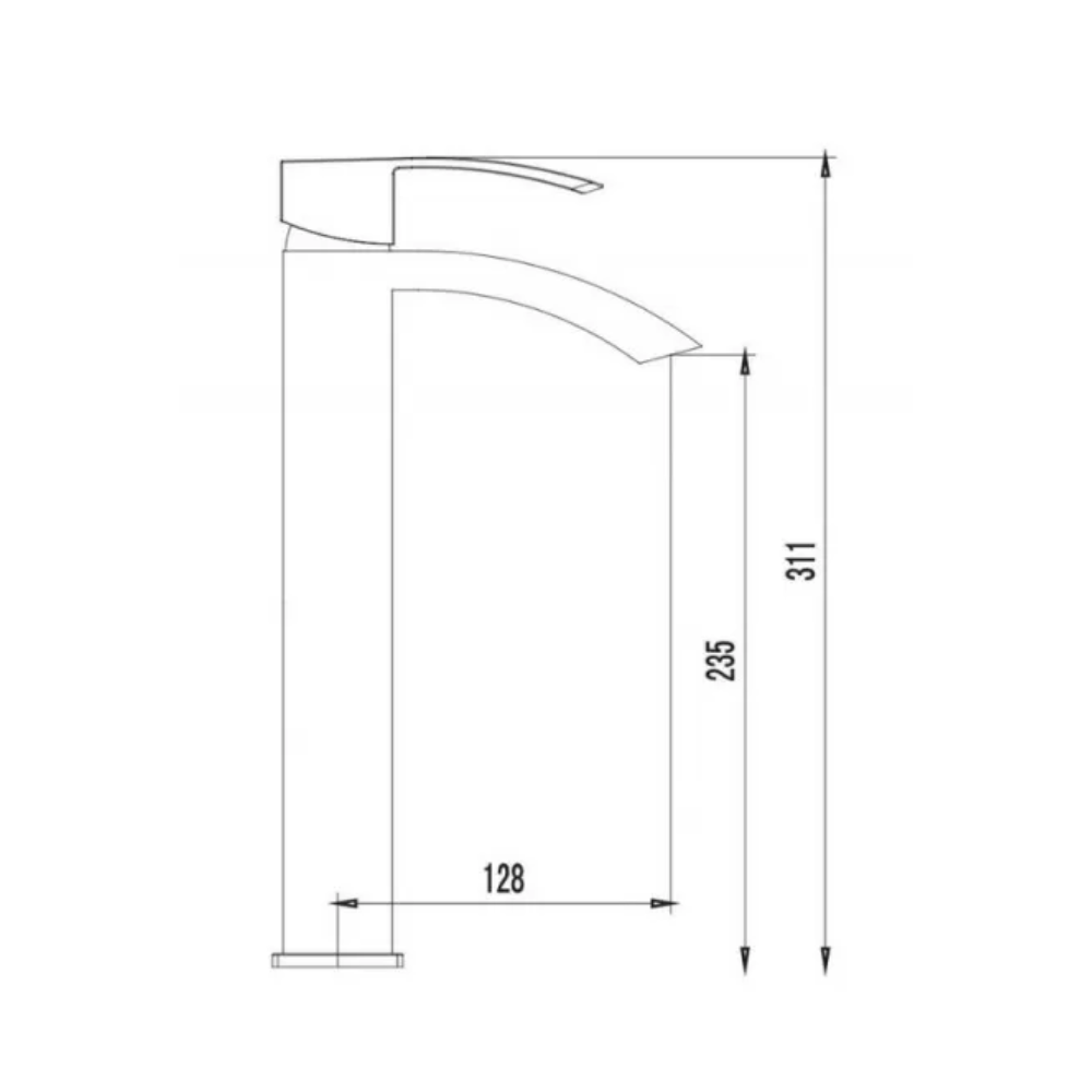 Miscelatore Bagno Riga Lavabo Alto Cromato 31.1 cm, 12.8 cm