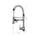 Miscelatore da cucina con doccetta finitura cromo h.58x19 cm
