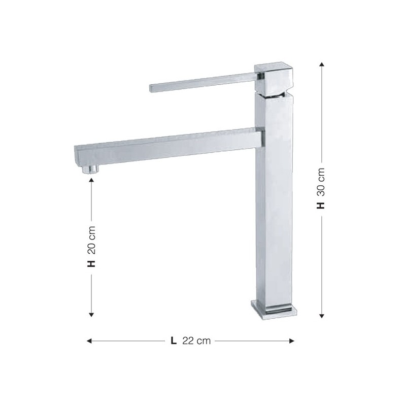Miscelatore lavabo per bagno finitura cromo h.30x22 cm EFFEZ