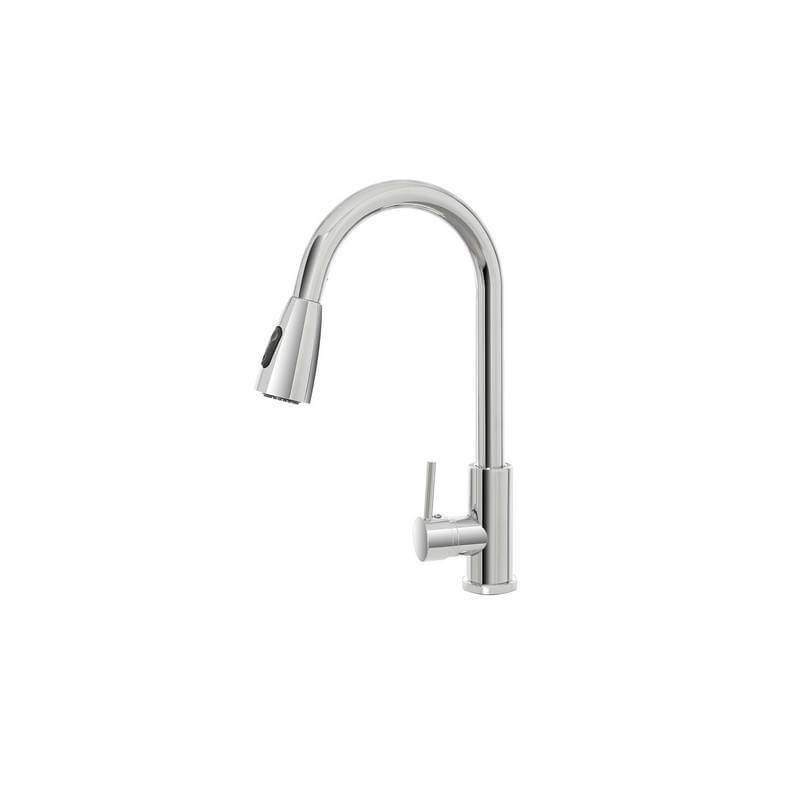 Miscelatore lavello cromato con doccetta estraibile - Serie Kitchen