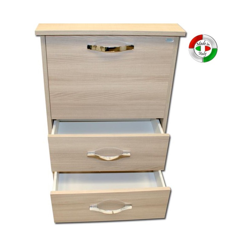Mobile asse stiro Olmo in legno nobilitato con 3 cassetti cm 44x57xH.89 Iperbriko