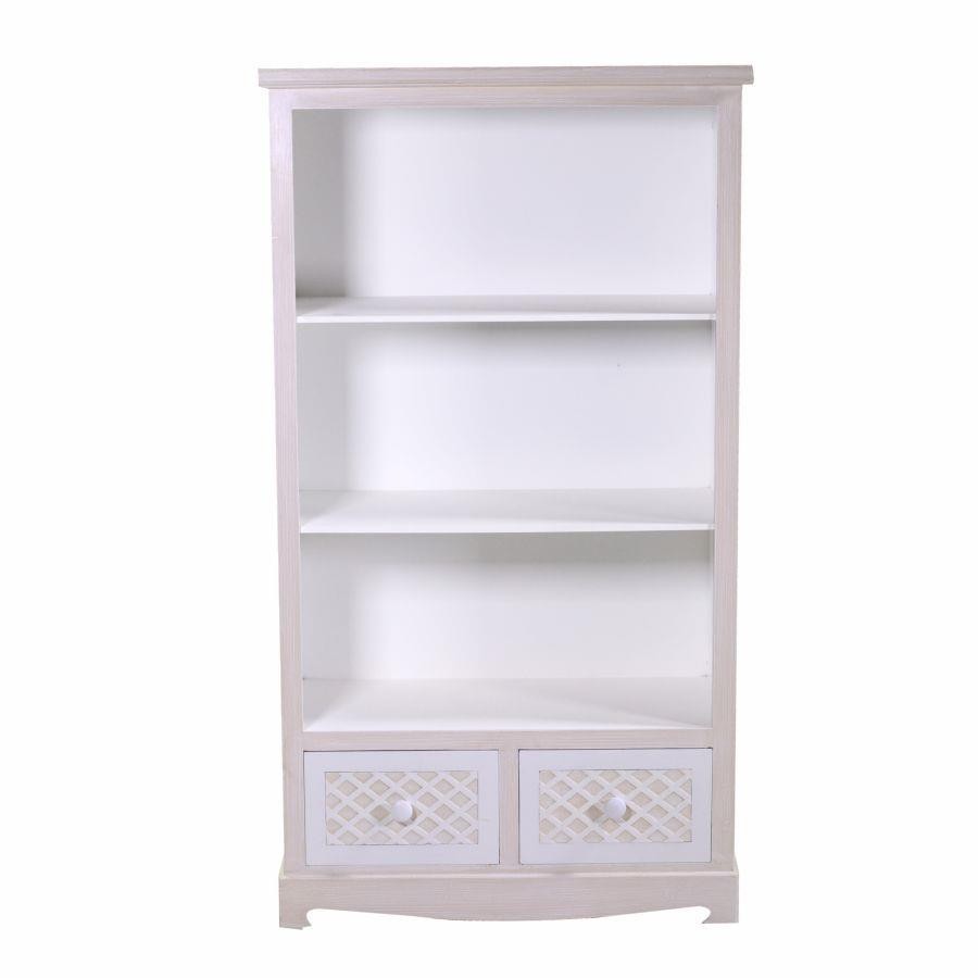 Mobile lubecca libreria 3 piani+2 cassetti cm 72x37h130