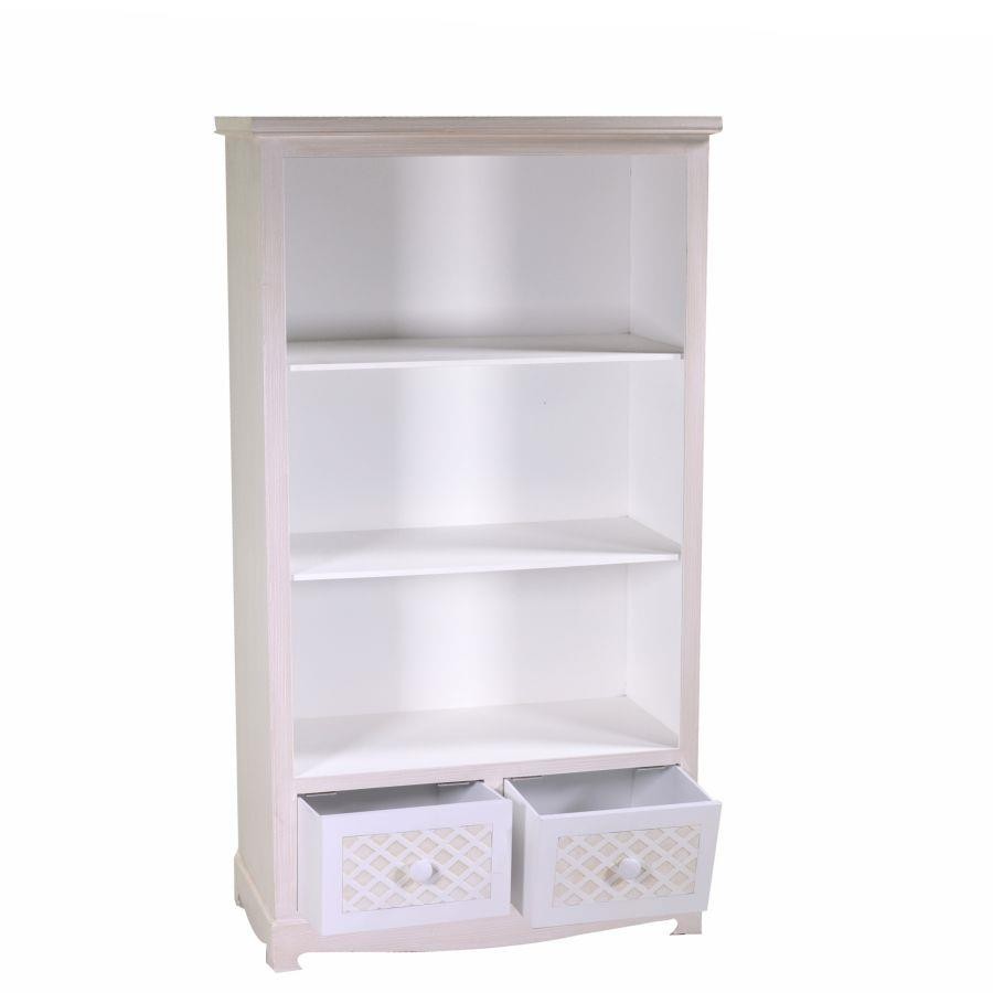 Mobile lubecca libreria 3 piani+2 cassetti cm 72x37h130