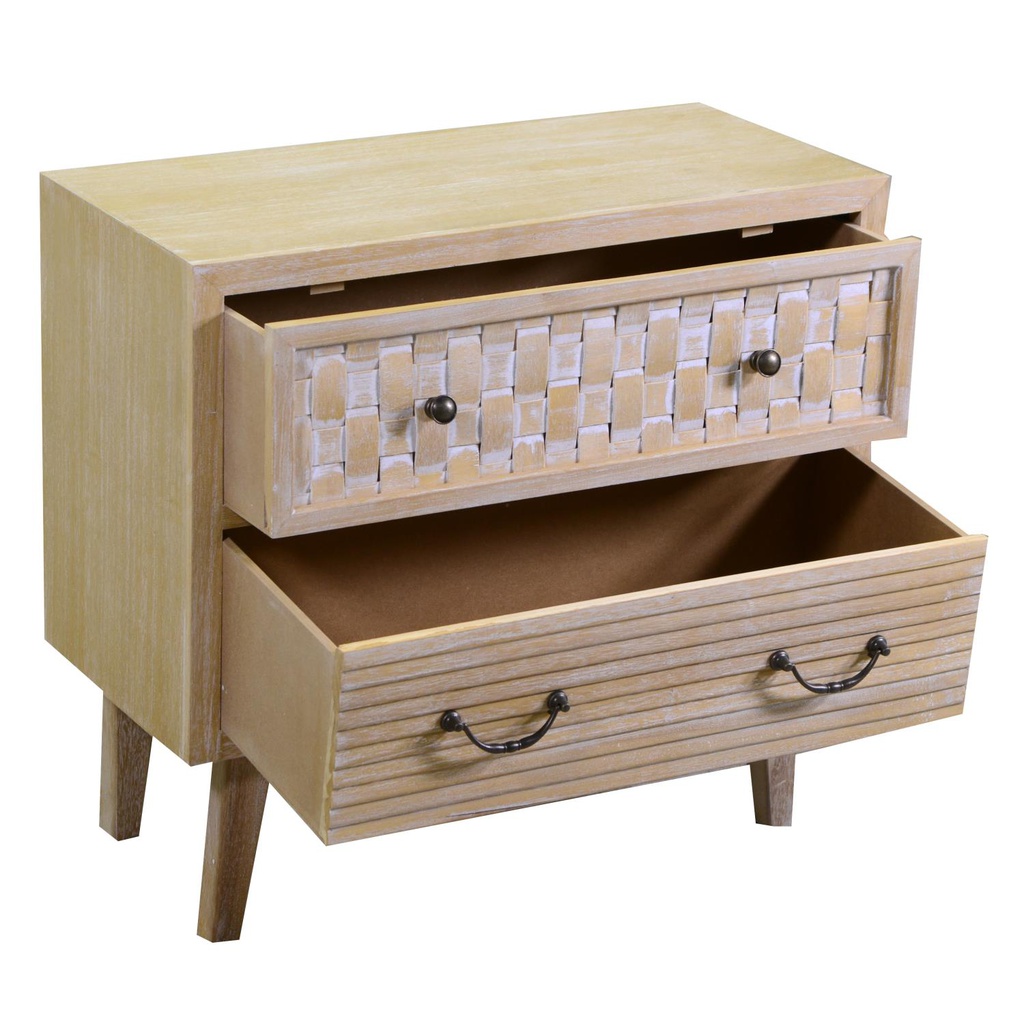 Mobile lubiana 2 cassetti naturale cm65x30h60