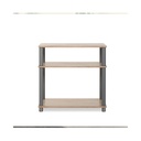 Mobile porta TV scaffale 3 ripiani rovere sonoma e alluminio 60x29,5xh.57,3 cm
