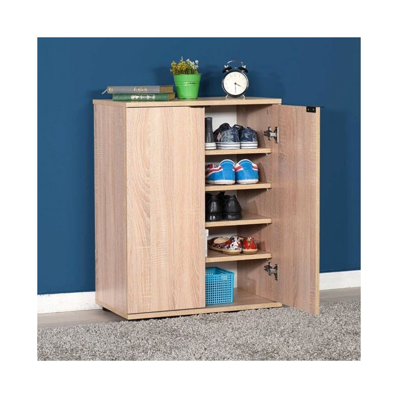 Mobile scarpiera multiuso 2 ante ripiani sonoma 60x34xh.78 cm(SHC220SN1)