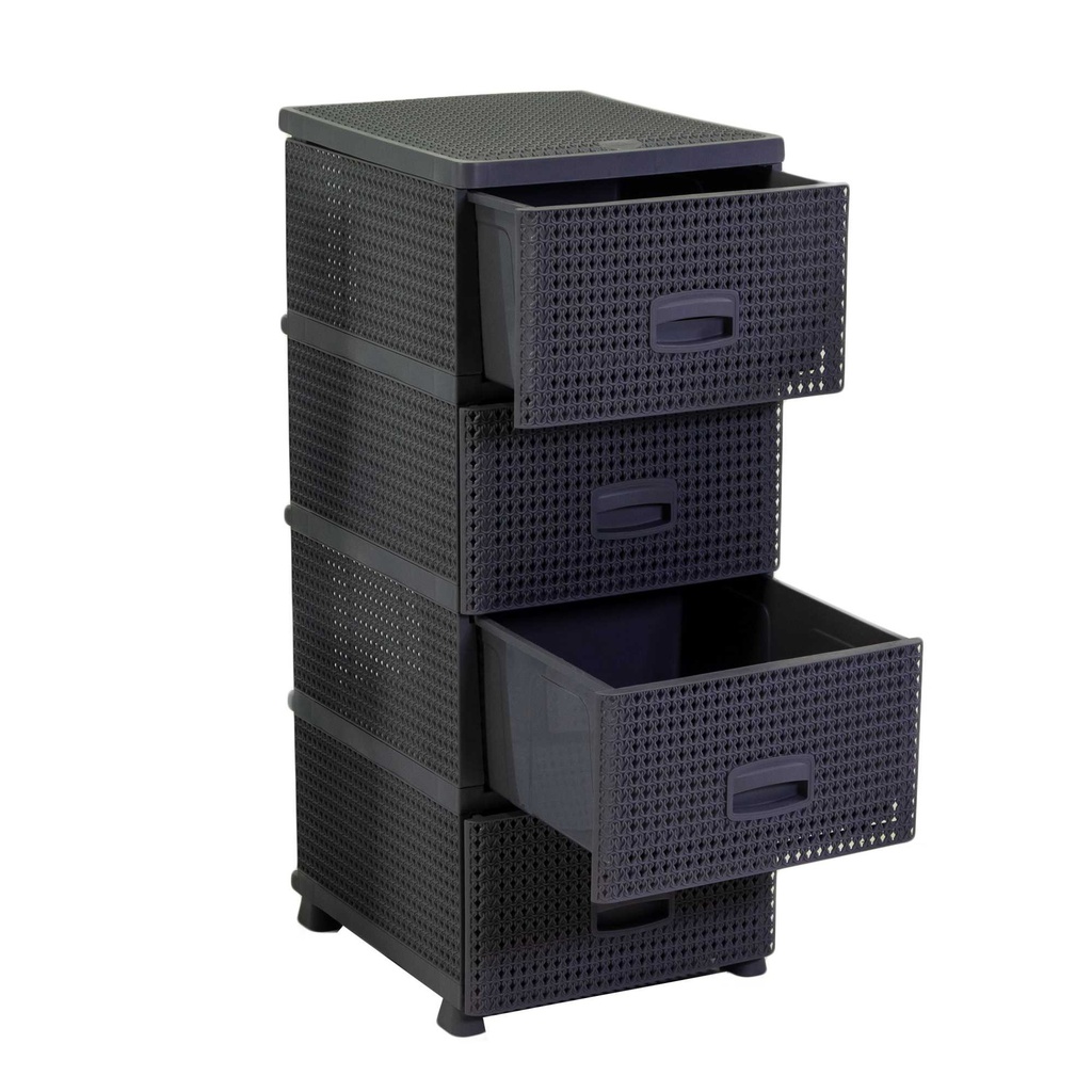 Mobiletto cassettiera 4 cassetti antracite cm 43x36