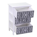 Mobiletto gianna cassettiera bianco grigio 3 cassetti cm 40x29h58