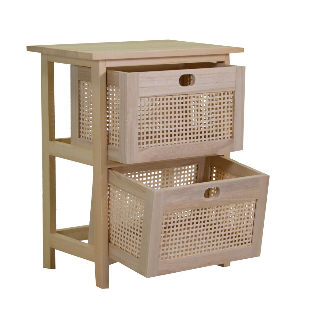 Mobiletto legno cassettiera naturale rettangolare cm 39 x 27,5 x h50