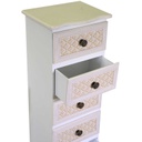 Mobiletto legno losanna 7 cassetti crema cm 29x23h109