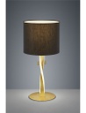 Nandor lampada da tavolo con paralume nero e asta elicoidale illuminata led foglia oro con interruttori separati h.62cm Moderno 