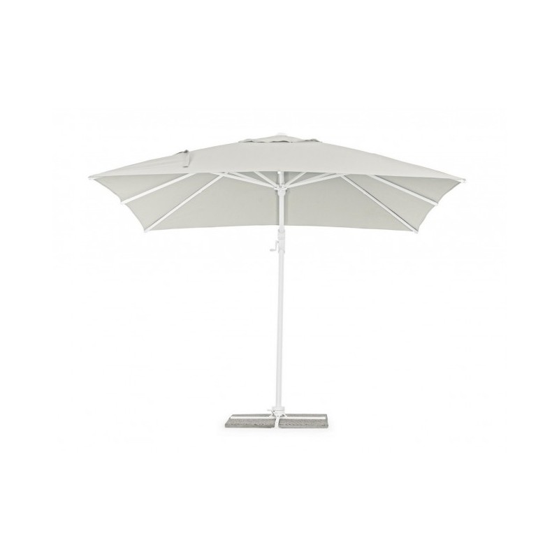 Ombrellone Eden con braccio bianco-legno naturale 3x3 m iperbriko