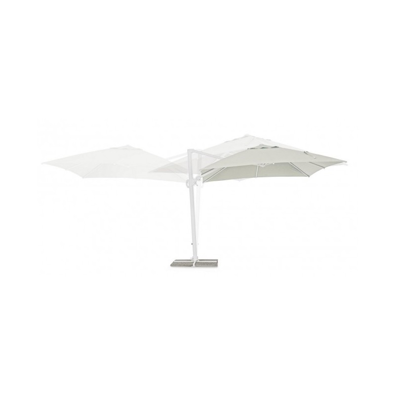 Ombrellone Eden con braccio bianco-legno naturale 3x3 m iperbriko