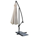 Ombrellone a braccio laterale tondo da giardino decentrato in acciaio d. 3 mt  BEIGE con flap