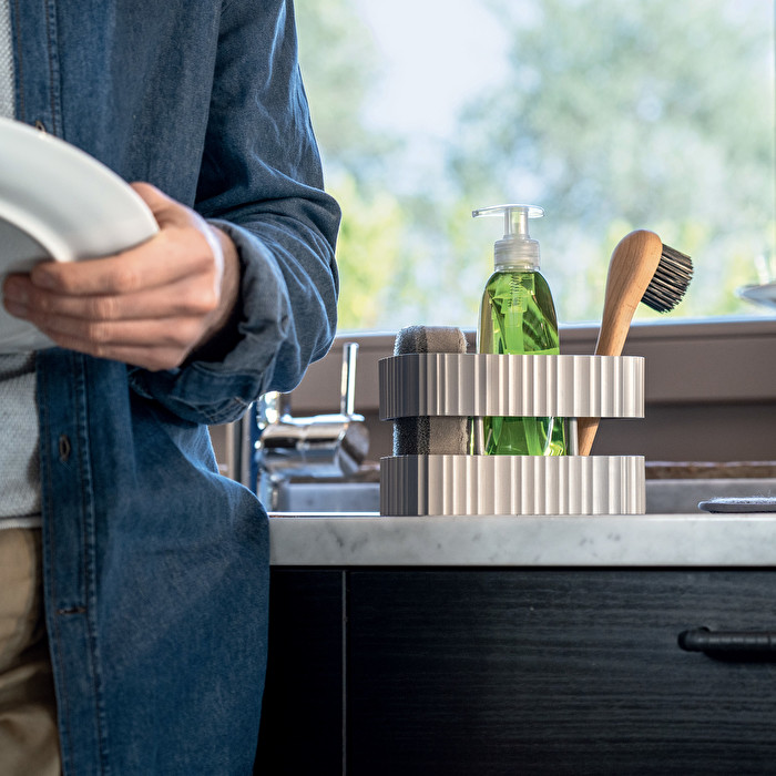 Organizzatore da lavello Tidy  &amp; Safe bianco latte