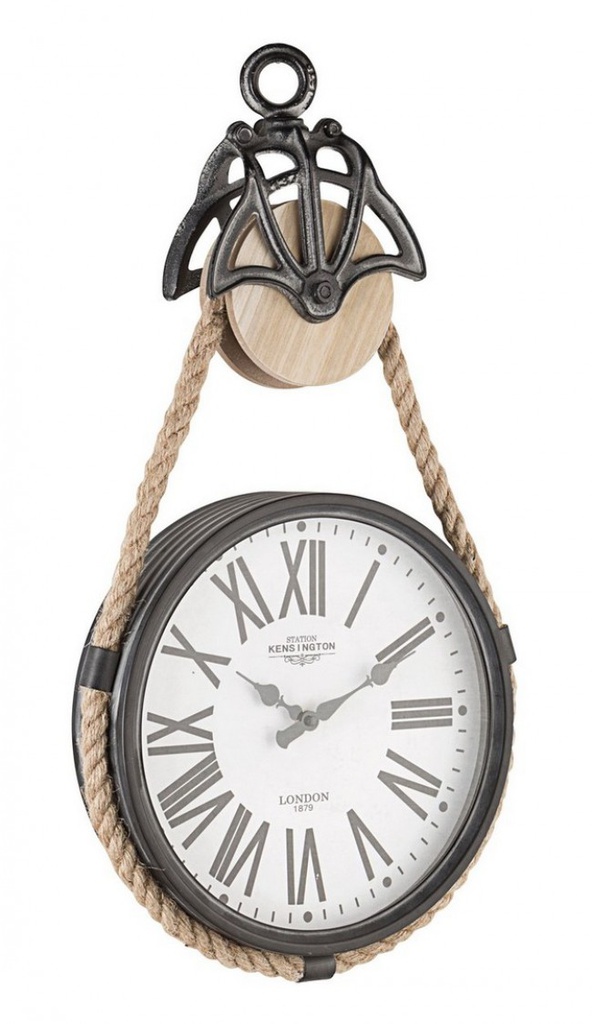 Orologio in ferro da parete Charles carrucola
