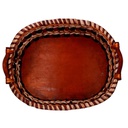 Orologio legno arancione tondo cmø60