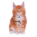 Orologio legno gatto arancione cm 30x16x3