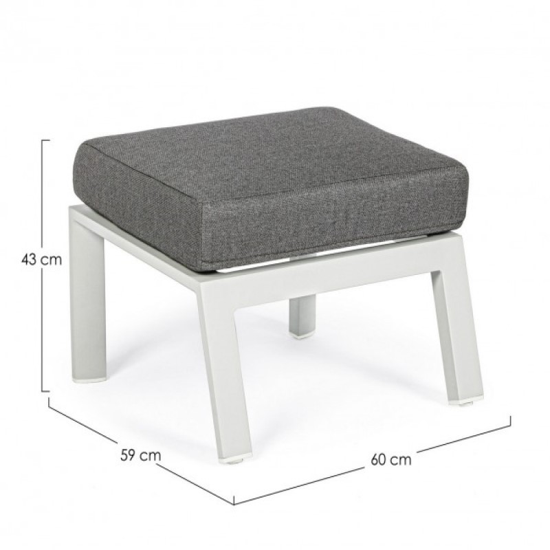 Ottoman in alluminio con cuscino Kledi lunar