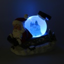 Palla di vetro led resina babbo natale slitta con musica cm19,5x12,5h18