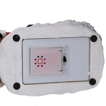 Palla di vetro led resina babbo natale slitta con musica cm19,5x12,5h18