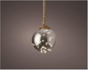 Pallina di Natale Luminosa in Vetro Fumè con Micro Led - 20 cm