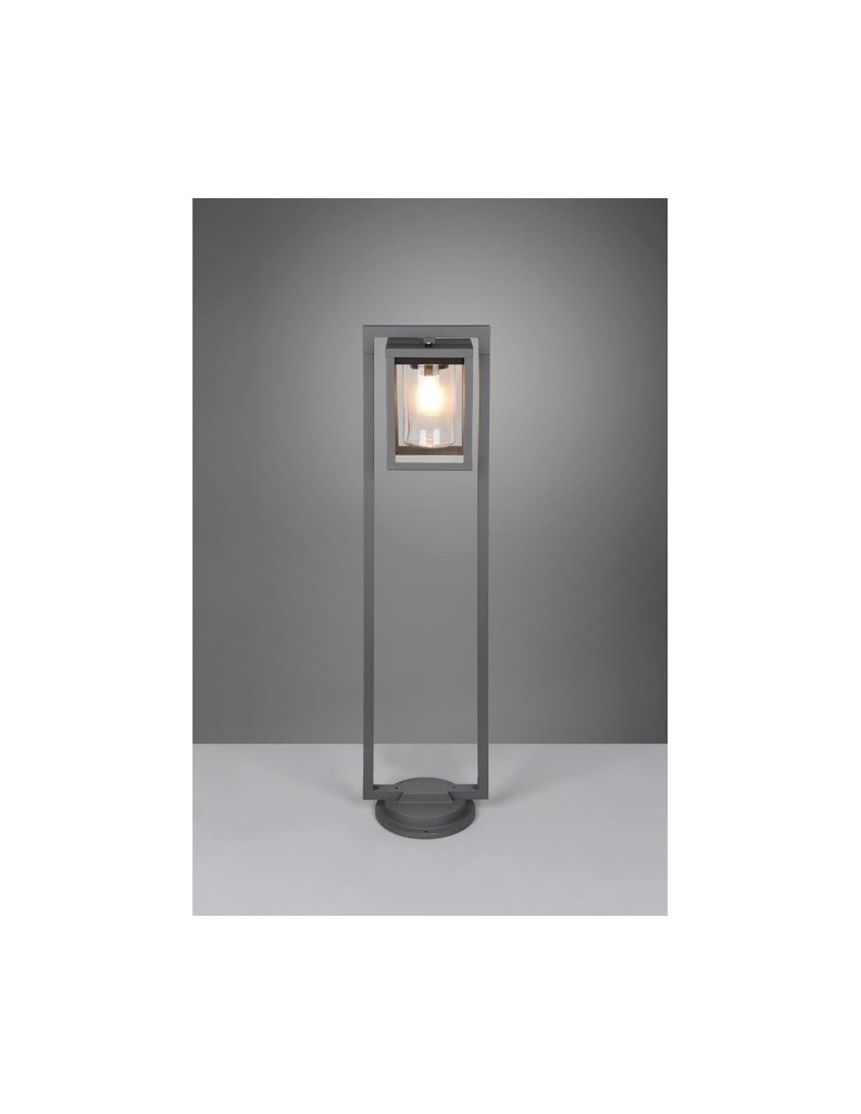 Palo Alto Lanterna Cilindro Vetro Lunga Antracite IP44 Sensore Crepuscolare Trio Lighting