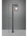Palo Da Esterno Tuela Diffusore Gabbia Metallica Antracite IP44 Trio Lighting