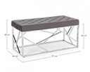Panca Rayan in velluto grigio 97x44 cm