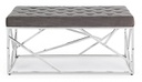 Panca Rayan in velluto grigio 97x44 cm