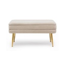 Panca contenitore beige con piedi cm 79.5 x 37.5 x 42h