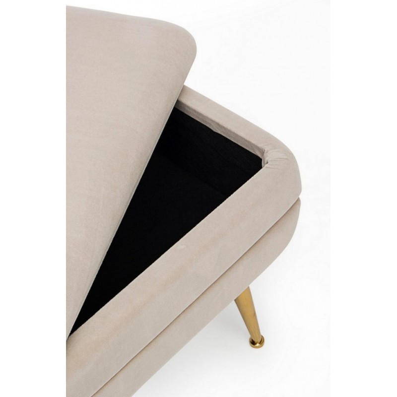 Panca contenitore beige con piedi cm 79.5 x 37.5 x 42h