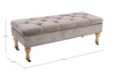 Panca contenitore beige in velluto stile classico