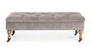 Panca contenitore beige in velluto stile classico