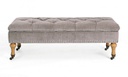 Panca contenitore beige in velluto stile classico