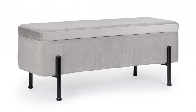 Panca contenitore kira naturale grigio chiaro cm 110