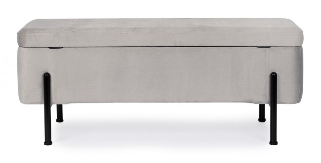 Panca contenitore kira naturale grigio chiaro cm 110