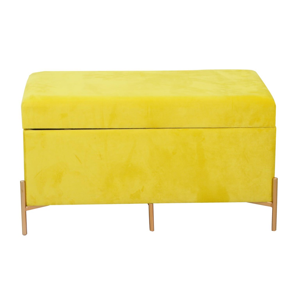 Panca contenitore velluto giallo cm 115x40h45