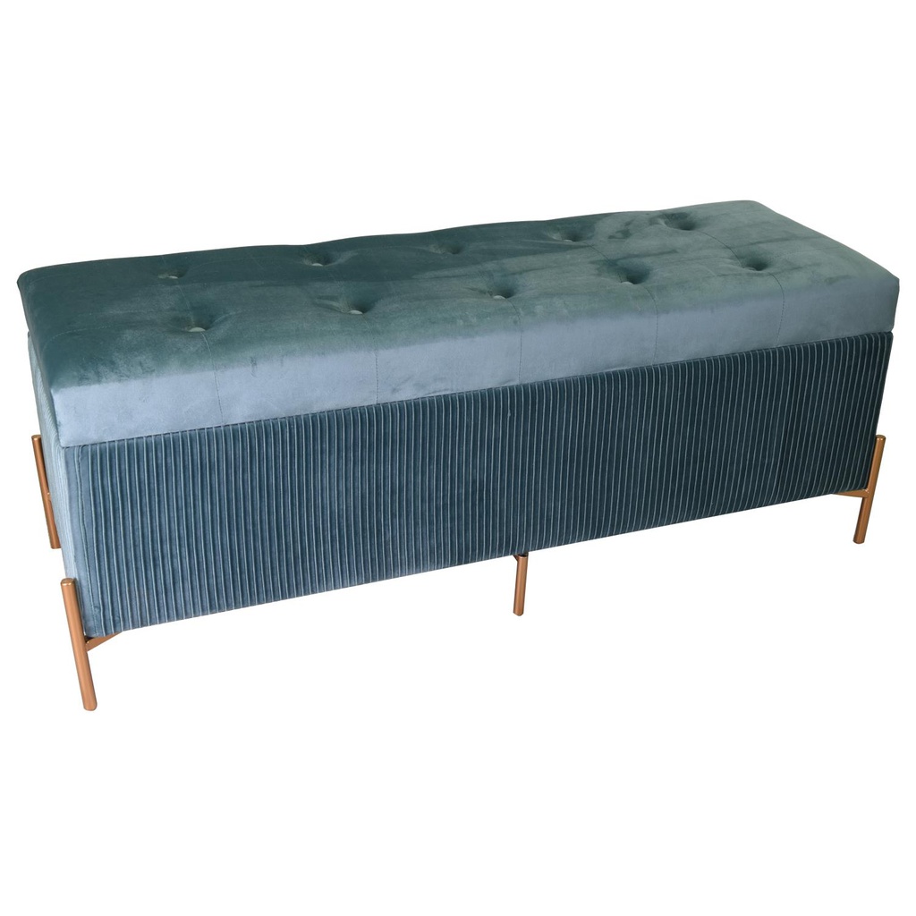 Panca contenitore velluto verde salvia cm 115x40h45