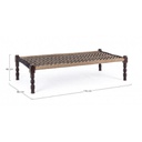 Panca etnica in legno Nero KHAT TAMIL 176x86x h46 cm
