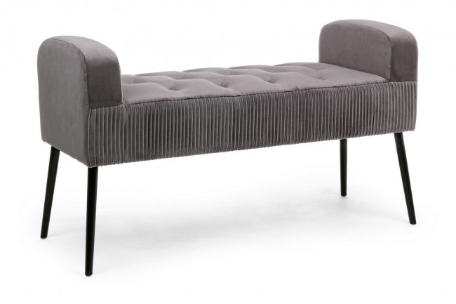 Panca grigio in velluto stile design