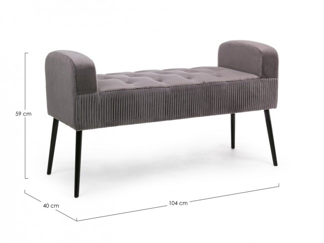 Panca grigio in velluto stile design