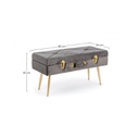 Panca in velluto con contenitore Grigio POLINA 80x34x h42 cm
