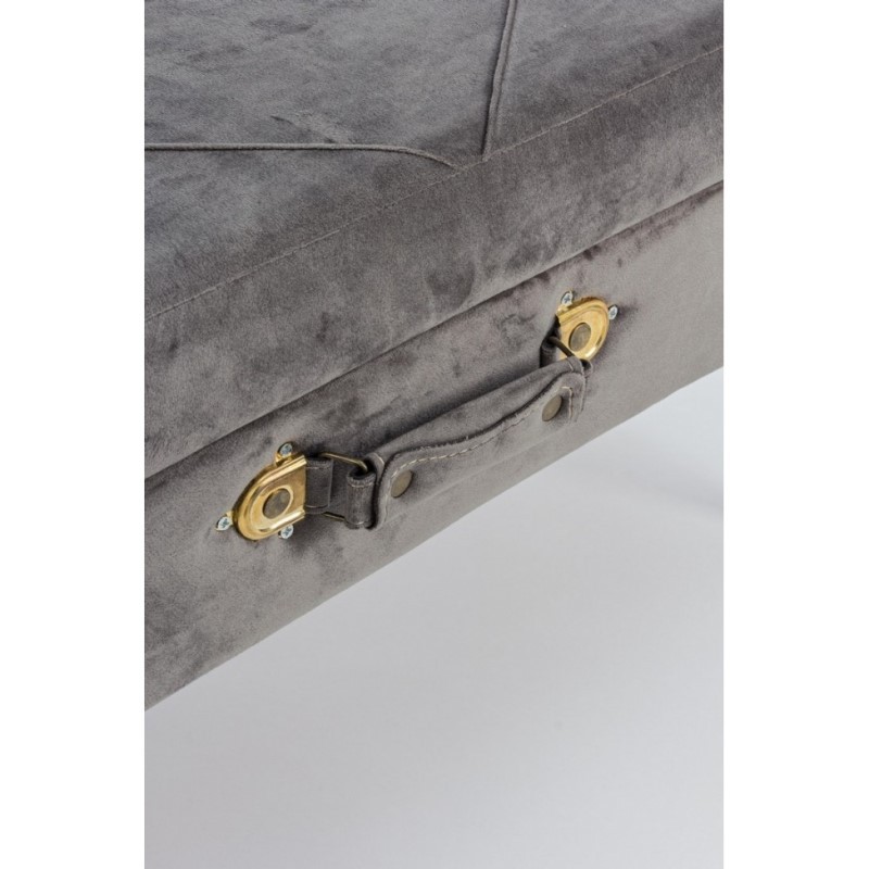 Panca in velluto con contenitore Grigio POLINA 80x34x h42 cm